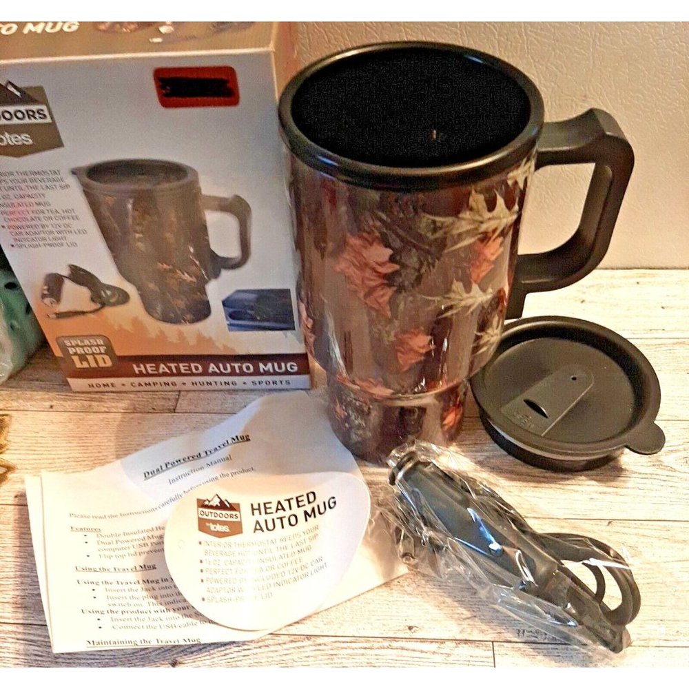 Totes Heated Camo Travel Mug for Keeping Drinks Hot on Long Drives Hunting Gift